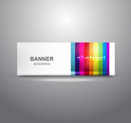 Vector shiny rainbow colorful bannerのイラスト素材