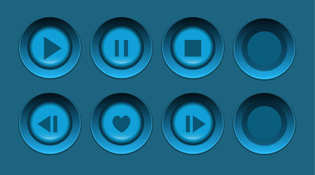 Vector media player buttons