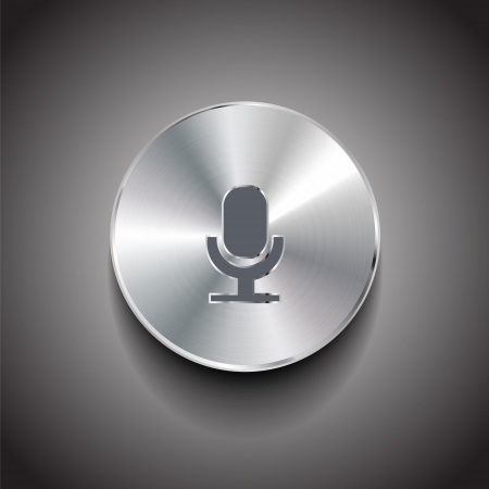 brushed metal microphone buttonのイラスト素材