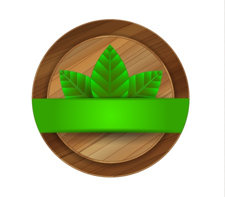 Vector ecology green wooden labelのイラスト素材