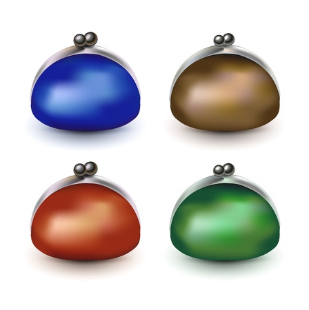 Set of colorful retro money pursesのイラスト素材