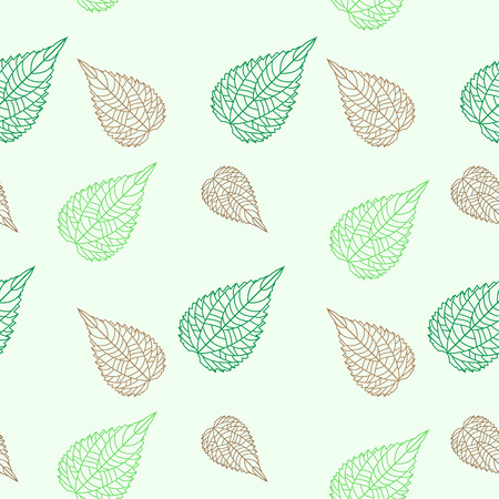 Seamless green leaves colorful minimalistic mosaic backgroundの写真素材