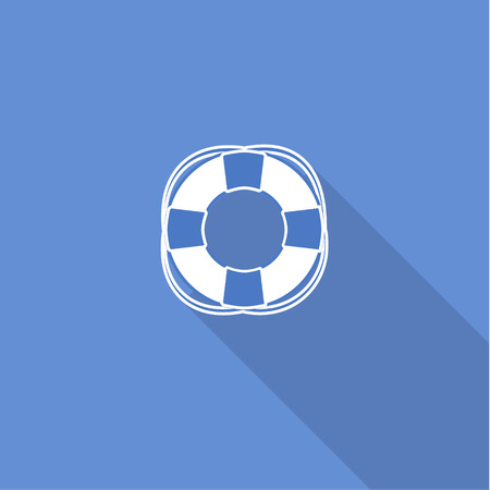 Flat long shadow sea icon: isolated on blue pictogramのイラスト素材
