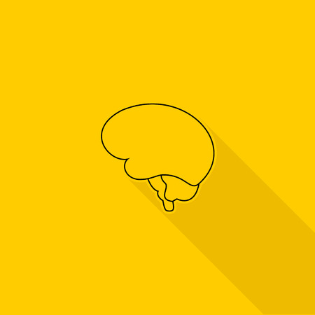 Flat long shadow brain icon modern designのイラスト素材