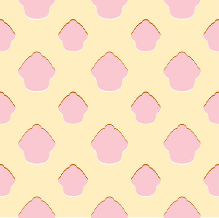 Abstract pink cupcake seamless patternのイラスト素材