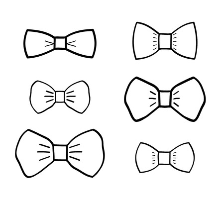 Hand-drawn bow ties set vector minimal designのイラスト素材