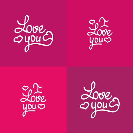 Love you lettering Valentine romantic designのイラスト素材