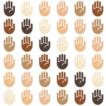 Vector seamless skin tone palms background patternのイラスト素材