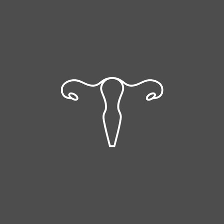 Vector uterus outline healthcare gynecology icon designのイラスト素材