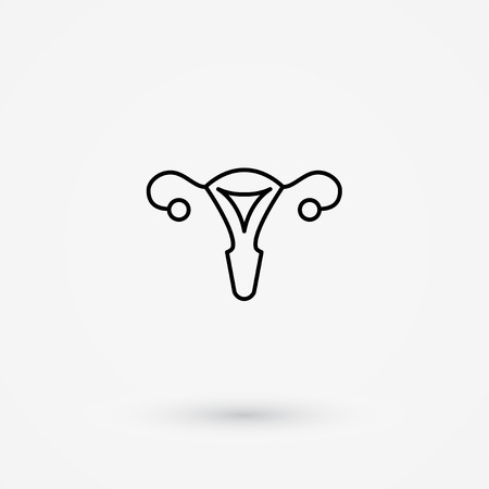 uterus outline healthcare gynecology icon designのイラスト素材