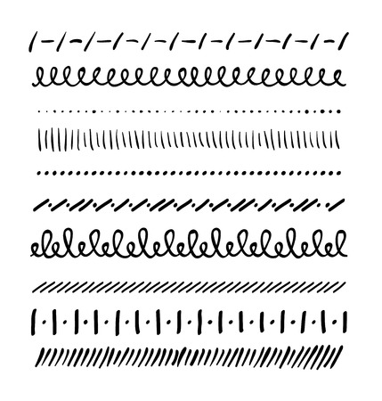 Hand-drawn vector doodle borders for text and image designのイラスト素材