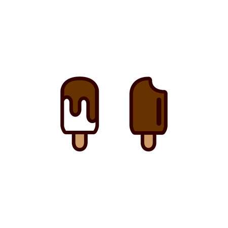 Vector frozen ice cream chocolate covered ad design elementsのイラスト素材