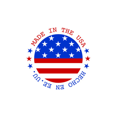 Vector made in USA stamp with flagのイラスト素材