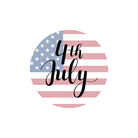 A Vector calligraphy 4th of July celebration icons design.のイラスト素材
