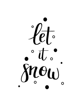 Let it snow vector calligraphy design. Christmas backgroundのイラスト素材