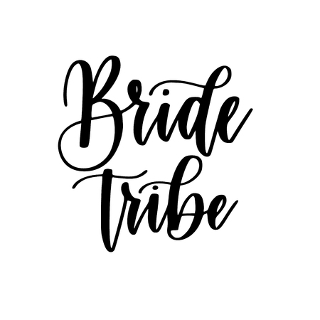 Bride tribe bachelorette party vector calligraphy designのイラスト素材