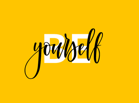 Be yourself motivational lettering design. Inspirational print for t-shirts, posters and blogsのイラスト素材