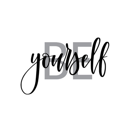 Be yourself motivational lettering design. Inspirational print for t-shirts, posters and blogsのイラスト素材