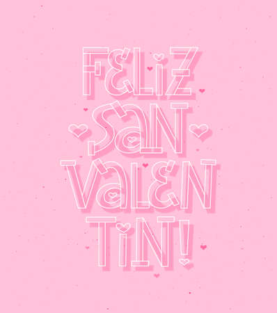 Happy Valentine Day in Spanish cute romantic cardのイラスト素材