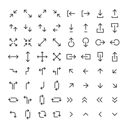 Arrow icons. Pixel perfect ui. Editable strokeのイラスト素材