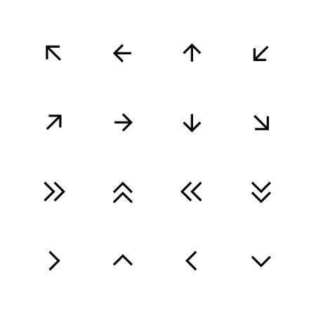 Pixel perfect editable stroke crisp arrow iconsのイラスト素材