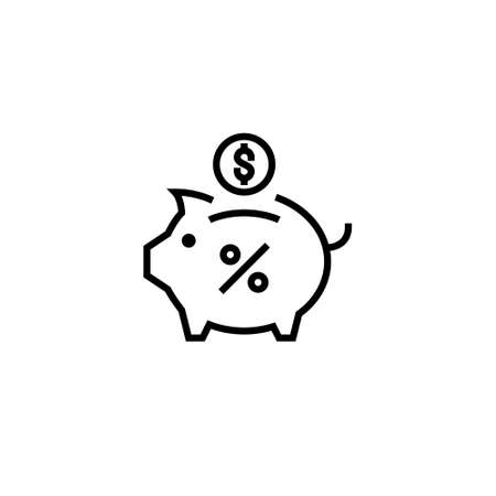 Piggy bank vector savings icon. Pixel perfect. Editable strokeのイラスト素材