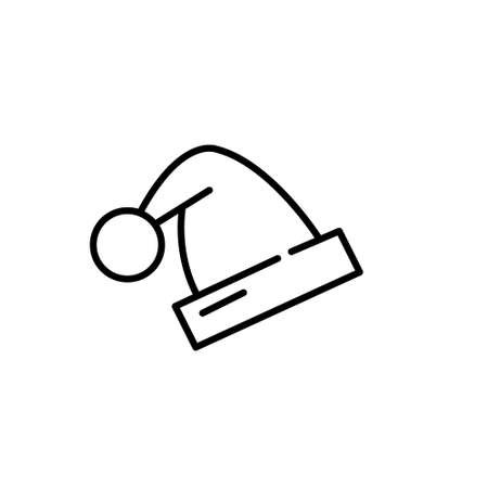 Santa hat Christmas party outfit. Pixel perfect, editable stroke vector icon.のイラスト素材