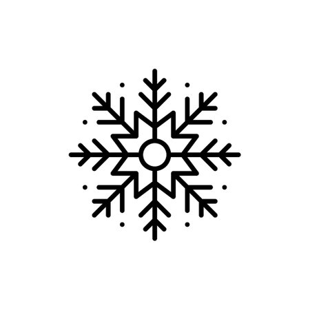 Snowflake icon. Winter snow weather, Christmas symbol. Pixel perfect, editable stroke iconのイラスト素材