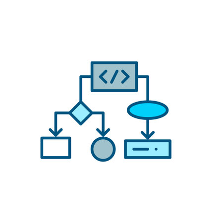 Machine and programming algorithm icon. Pixel perfect, editable stroke colorful icon