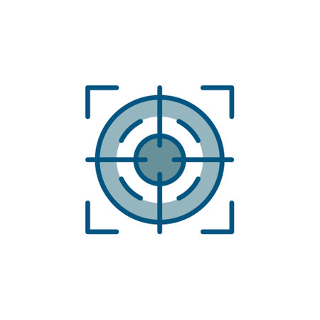 Aiming at target icon. Pixel perfect, editable stroke colorful iconのイラスト素材