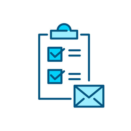 Mail list on a clipboard. Pixel perfect, editable stroke color iconのイラスト素材