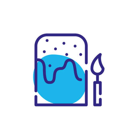 Christian Easter cake with a candle. Pixel perfect, editable stroke color iconのイラスト素材