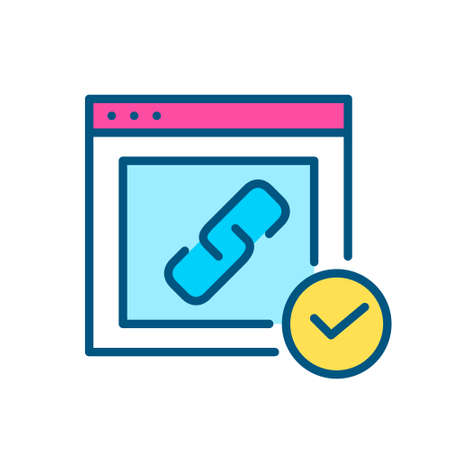 Backlink created. Another website traffic links. SEO concept. Pixel perfect, editable stroke color iconのイラスト素材