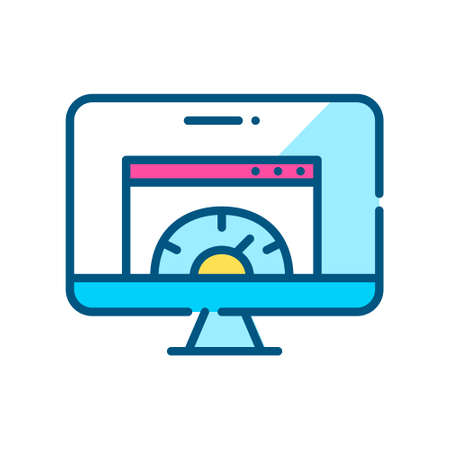 Website traffic and speed. Pixel perfect, editable stroke color iconのイラスト素材