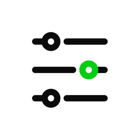 Simple minimalistic line art equalizer icon. Pixel perfect, editable strokeのイラスト素材