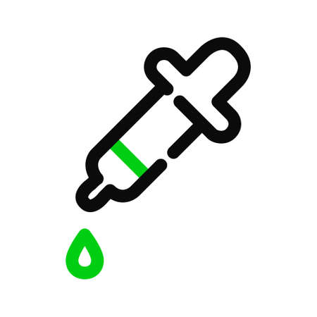 Eyedropper for taking samples or picking colors. Pixel perfect, editable stroke iconのイラスト素材