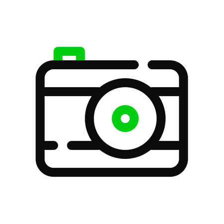 Simple line art camera icon. Pixel perfect, editable strokeのイラスト素材