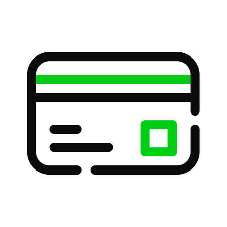 Credit card simple line art. Pixel perfect, editable stroke icon.のイラスト素材
