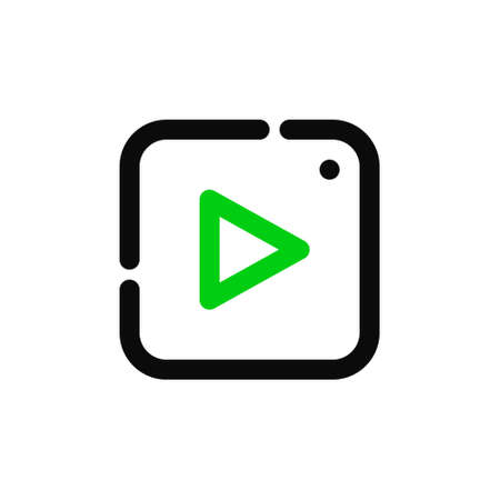 Video or audio play button. Pixel perfect, editable strokeのイラスト素材