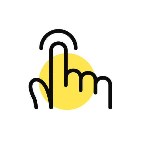 Finger tap touchpad gesture. Pixel perfect, editable stroke minimal line art iconのイラスト素材