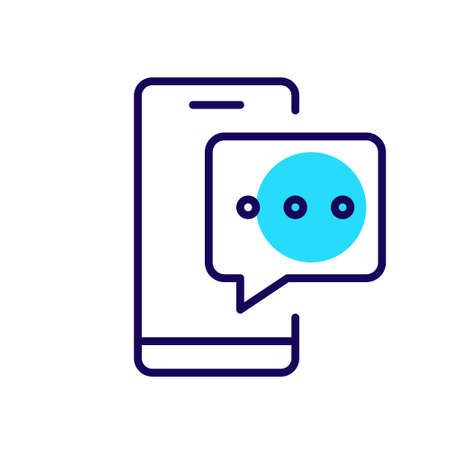 Smartphone with message. Pixel perfect, editable stroke iconのイラスト素材