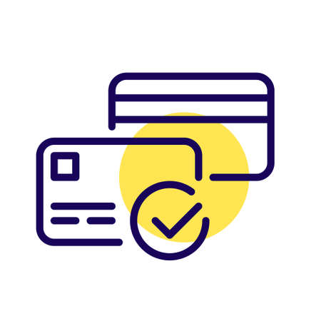 Credit card approved method of payment. Pixel perfect, editable stroke iconのイラスト素材