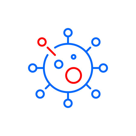 Covid 19 molecule. Pixel perfect, editable stroke iconのイラスト素材