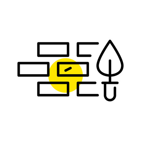 Brick wall building. Pixel perfect, editable stroke iconのイラスト素材