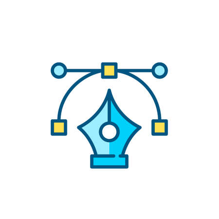 Pen tool icon. Pixel perfect, editable stroke, colorのイラスト素材
