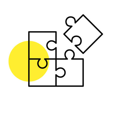 Puzzle icon. Pixel perfect, editable stroke line artのイラスト素材