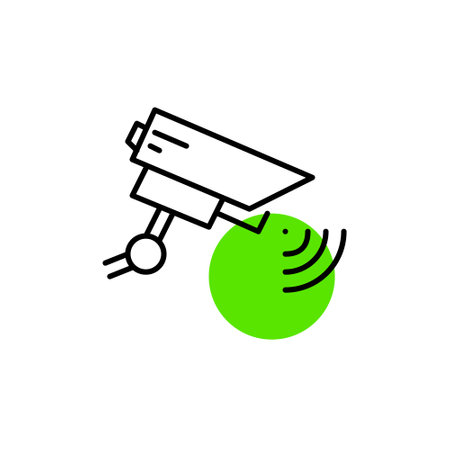 CCTV security smart camera. Pixel perfect, editable stroke line art iconのイラスト素材