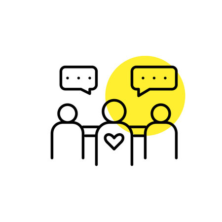 Support group as part of mental health achievement. Pixel perfect, editable stroke line icon