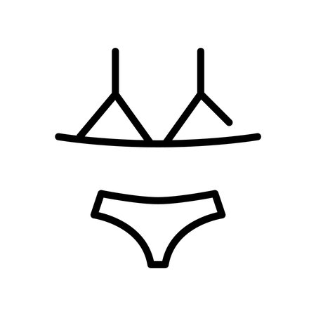 Triangle bikini for beach vacation. Pixel perfect, editable stroke line iconのイラスト素材