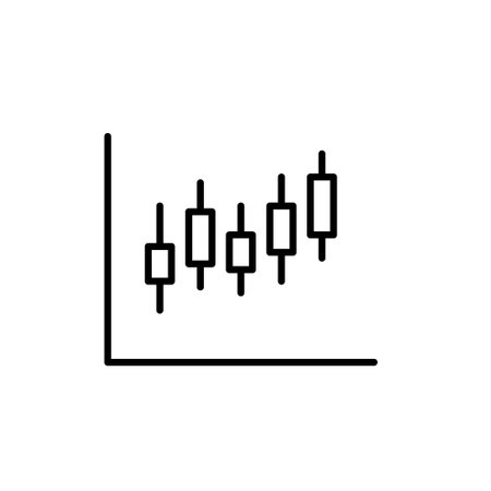 Candlestick stock chart. Pixel perfect, editable stroke line iconのイラスト素材